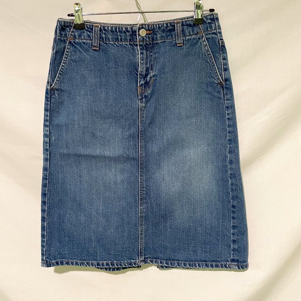 GAP Women’s Y2K Blue Denim Midi Skirt Size 4